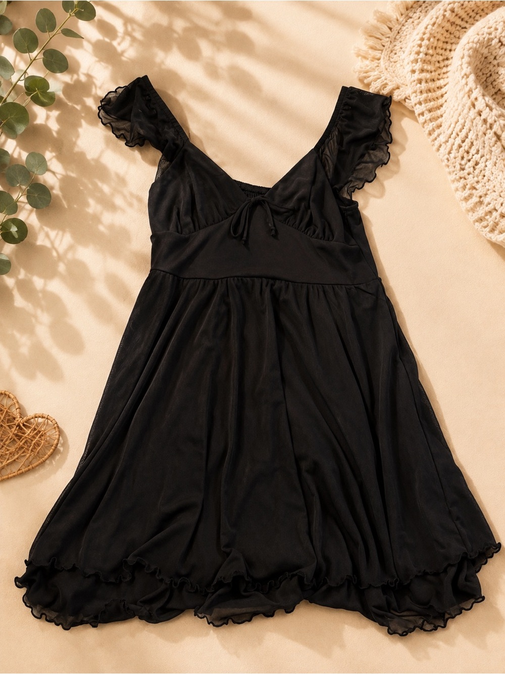 Black Wild Fable Ruffle Mini Dress 🖤 - Picture 2 of 6
